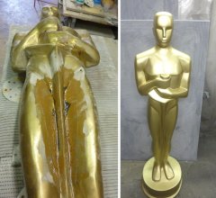 Oscar Statue unrestauriert und nach der Restaurierung